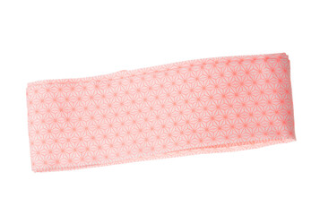 Obi holder Japanese Traditional Komono equipment fly in air with curve. Obi fabric holder Japanese Traditional Komono around waist is beautiful clothes for ceremony event. White background isolated