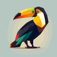 Illustration of a toucan, colorful illustration.