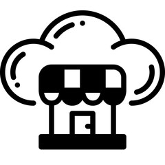 online store solid line icon