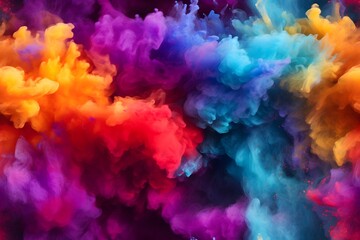 Fototapeta na wymiar Abstract colorful background, vivid smoke explosion, seamless background --Generative AI