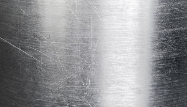 Gray steel surface, brushed metal background with traces of exploitation