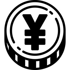 yuan coin solid line icon