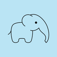 Fototapeta premium The cute elephant vector design features an adorable elephant portrayed in a stylized, artistic manner. Eps 10