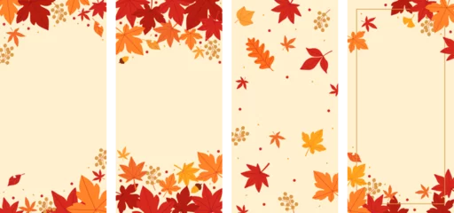 Fotobehang Autumn background banner set © ちぬまる