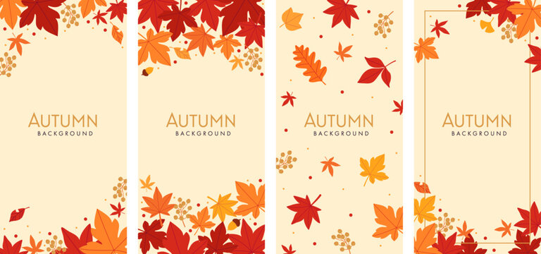 Autumn background banner set