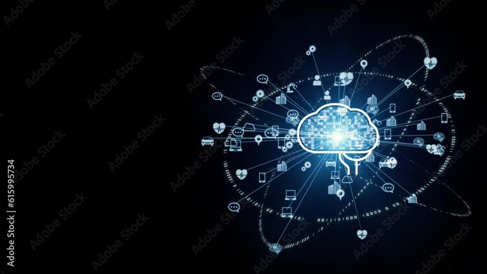 Aufkleber ai (artificial intelligence) concept. abstract animation.