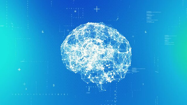 AI (Artificial Intelligence) concept. Abstract animation.