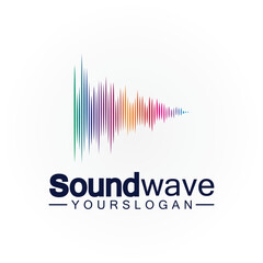 Fototapeta premium Sound wave logo and symbol vector