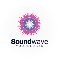 Sound wave logo and symbol vector