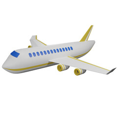 Fototapeta premium Airplane 3D Icon isolated 3d render illustration