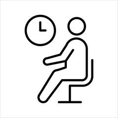 Waiting room vector line icon, linear concept, outline sign, symbol, on white background.