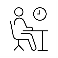 Waiting room vector line icon, linear concept, outline sign, symbol, on white background.