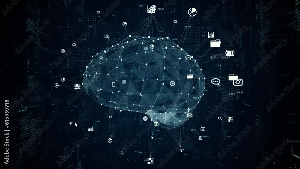 Poster ai (artificial intelligence) concept. abstract animation.