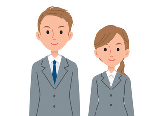 笑顔のビジネスパーソン（男女）