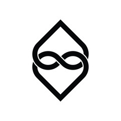 Eternal Love icon design. Love heart In the sign of infinity icon design. isolated on a white background
