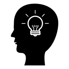 head with light bulb