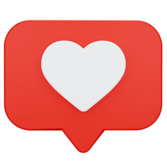 red heart bubble chat 3d icon