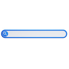 blue search engine bar 3d icon - obrazy, fototapety, plakaty