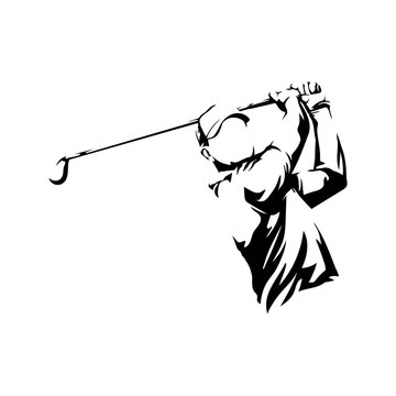 golfer abstract vector silhouette