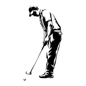 recommend clip art: golfer abstract vector silhouette