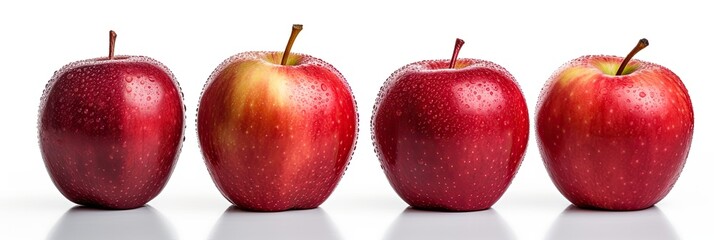 Set of Fresh apple isolated on white background. Generative Ai