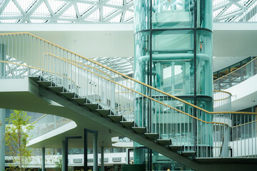 The building's staircase is thought to have modern architectural design. exhibits on architecture can be exhibited