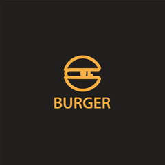 simple line style burger logo