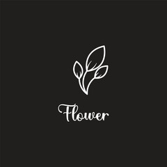 flower logo vector icon simple, black background
