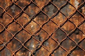 Deteriorated Metal Grate: A rusted and worn metal grate or mesh, exhibiting a gritty and industrial texture.