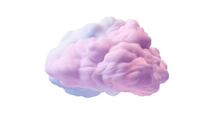 Fantasy soft pastel cloud isolated on transparent background. AI Generated