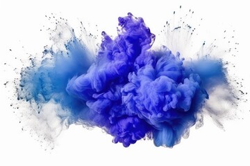 Fototapeta premium blue watercolor paint splashes isolated