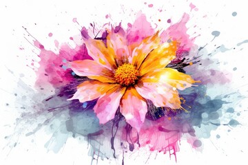 Fototapeta na wymiar watercolor flower background