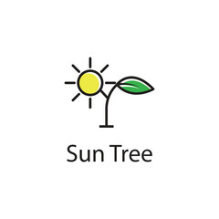 Obraz premium sun leaf logo template vector