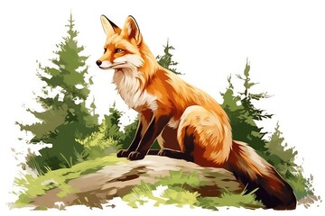 Obraz premium fox in the grass