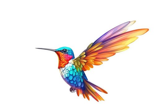 hummingbird on white background