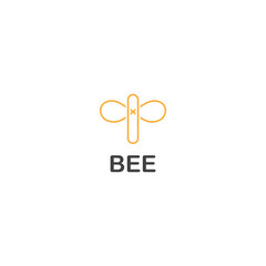 Fototapeta premium template bee logo design simple vector line style.