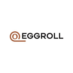 egg roll logo with simple design concept and hidden egg vector design