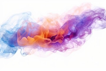 Abstract color smoke on white background