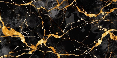 Black and Gold Elegance: Design a luxurious and sophisticated background by combining black marble with golden veins or accents.