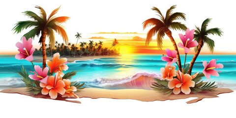 Obraz premium tropical island with palm trees