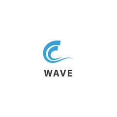 wave icon vector logo design simple