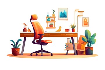 Workplace Wellness and Ergonomics illustration on white background.