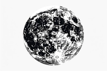 sphere made of black and white spheres