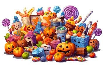 Obraz premium Halloween Treats and Sweets illustration
