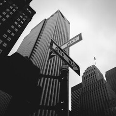 Building of Manhattan, Black and white background