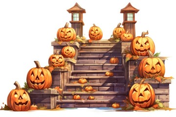 Fototapeta premium halloween background with pumpkins