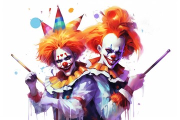 Obraz premium portrait of a clown with a mask