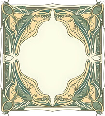  label art nouveau - square, no flowers. Generative AI