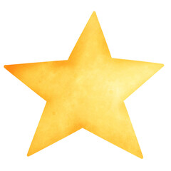 Gold Star Watercolor Hand Draw