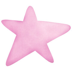 Pink Star Watercolor Hand Draw